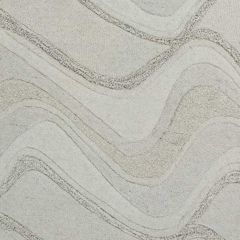 8' X 10' Ivory And Gray Wool Abstract Hand Tufted Area Rug